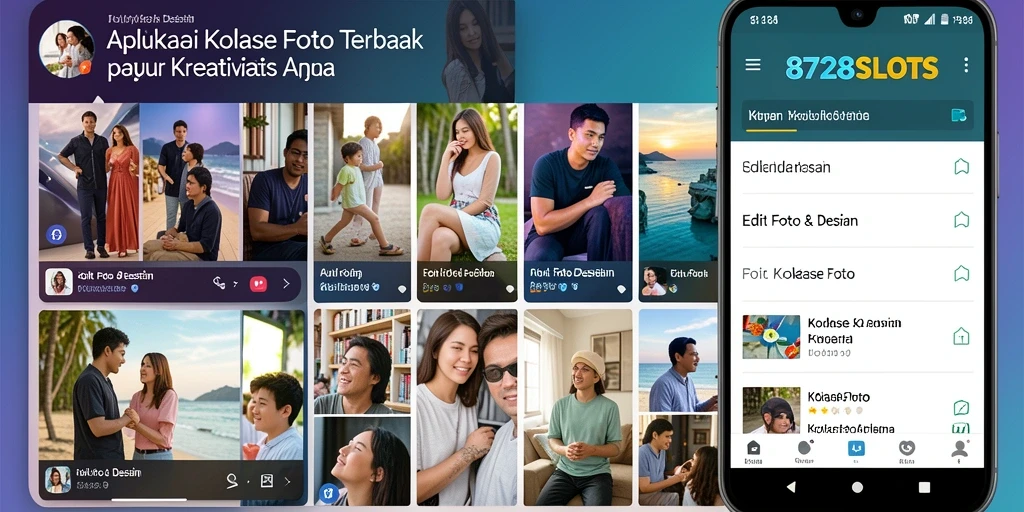 Tampilan antarmuka 8728SLOTS yang memudahkan pembuatan Kolase Foto.