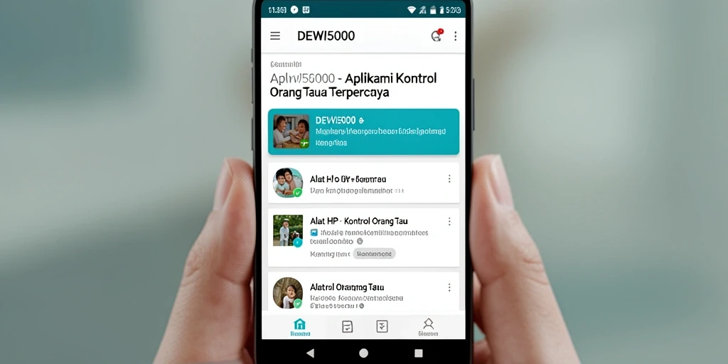 Tampilan antarmuka DEWI5000 yang intuitif untuk Kontrol Orang Tua.