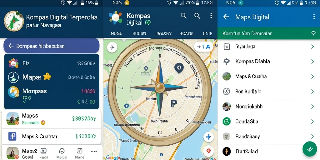 Antarmuka pengguna intuitif aplikasi Kompas Digital N06.