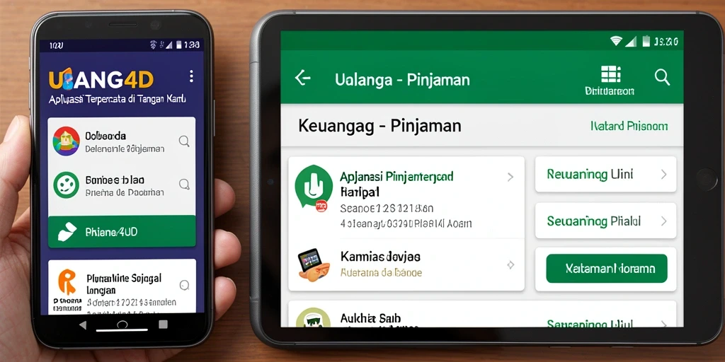 Tampilan antarmuka aplikasi UANG4D dengan fitur pinjaman yang mudah digunakan.