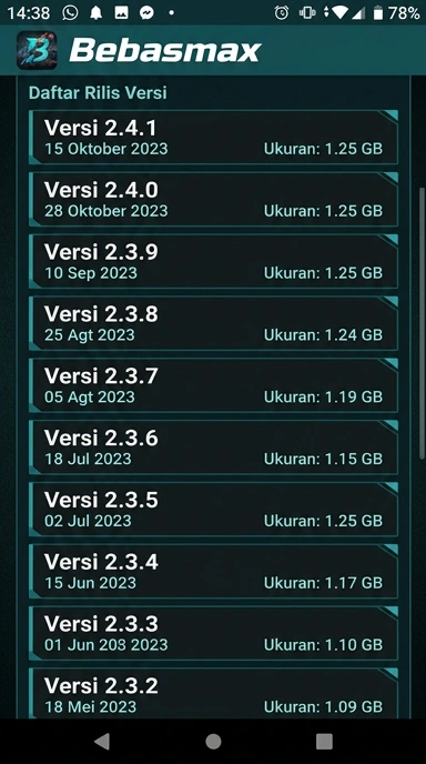 Riwayat Versi bebasmax untuk Pengguna Android